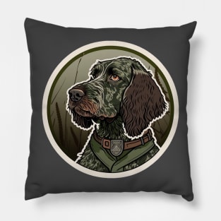 German Roughhaired Pointer Camouflage Motif Pillow