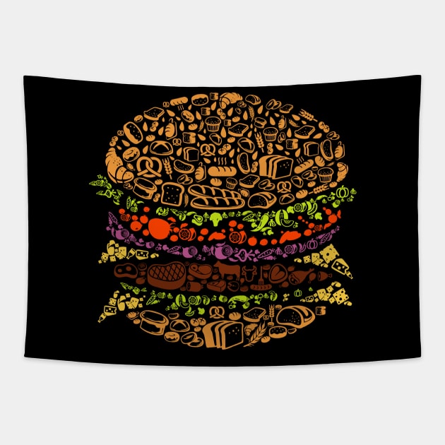 Hamburger Shirt Tapestry by NerdvannaLLC