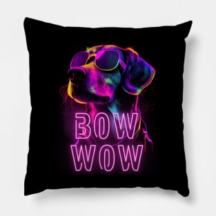 Beagle Wave Cool Pooch Retro 80's Bow Wow Pillow