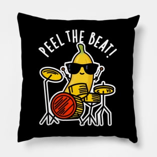 Peel The Beat Cute Banana Drummer Pun Pillow