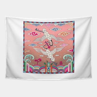 Minhwa: Twin-Crane Heung Bae C Type Tapestry