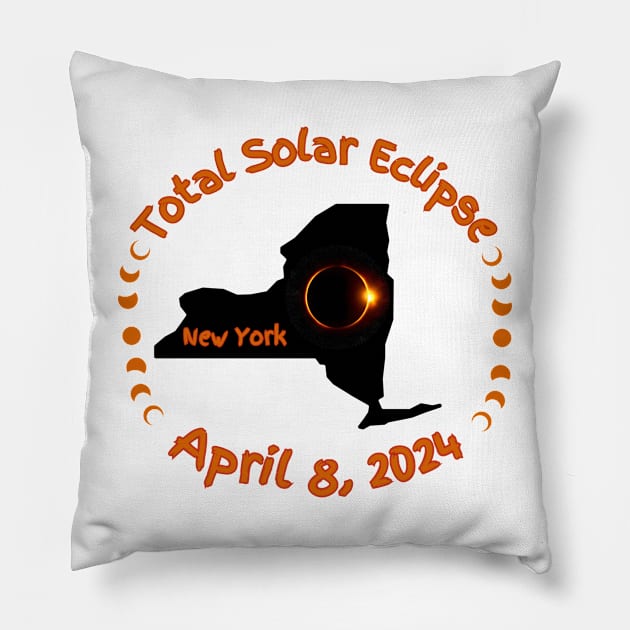 New York Total Solar Eclipse Pillow by Total Solar Eclipse