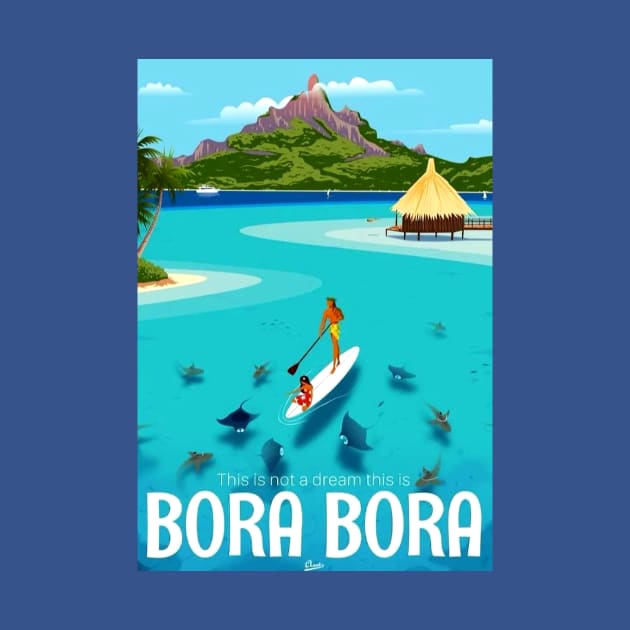 Vintage Travel Poster - Bora Bora by Starbase79