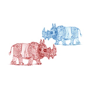 two Rhinos with disabilities are fighting T-Shirt