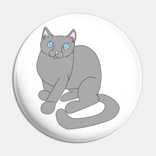 Gray cat Pin