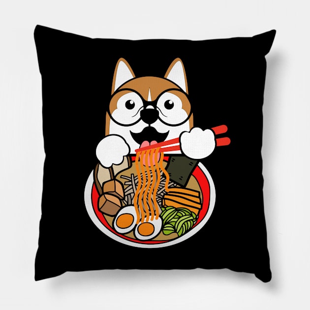 Funny kawaii shiba inu dog Pillow by FullOnNostalgia