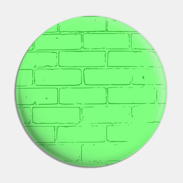 Green Brick wall Pin by Boo Face Designs