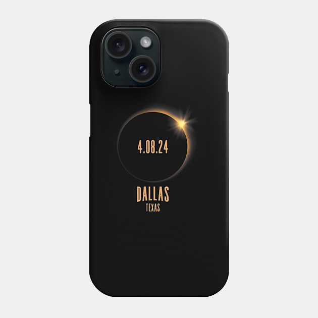 Total Solar Eclipse 2024 Dallas Texas Usa Phone Case by SanJKaka