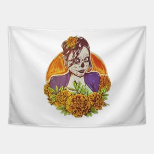 Catrina Zombie Girl Tapestry