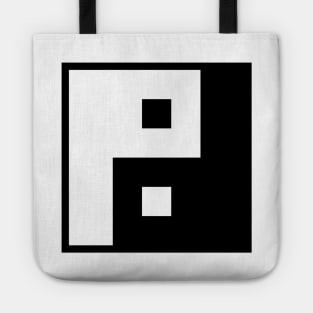 8 Bit Pixel Square Yin Yang Tote