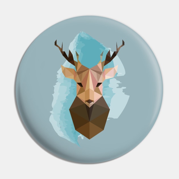 Geometric Reindeer Pin by hiyas