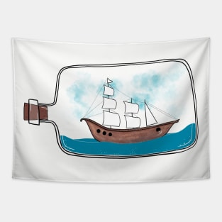 Ship In A Bottle Tapestry