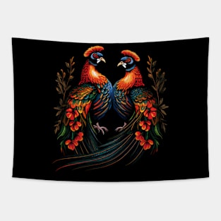 Pheasant Couple Valentine Tapestry