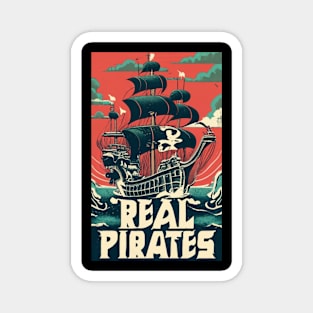 Pirates Ship Sailing Through The Deep Oceans Magnet