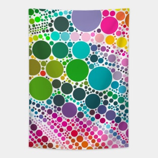 Light Rainbow Pastel Polka Dot Pattern Design Tapestry