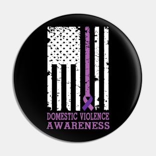 Domestic Violence Prevention Awareness Shirt Purple Ribbon Pin