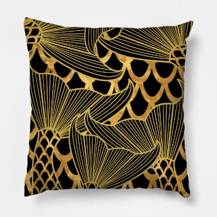 Golden Mermaid Tails Pillow