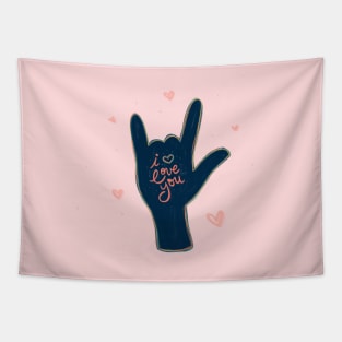 I Love You - Sign Language - Hand Lettering Tapestry