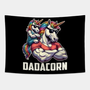 Dadacorn Unicorn Dad and Baby Christmas Papa Father's Day Tapestry