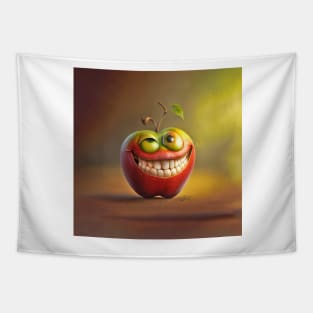 Happy Smiley Apple T-Shirt Tapestry