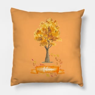 Autumn is here! - Fall season leaves. Pillow