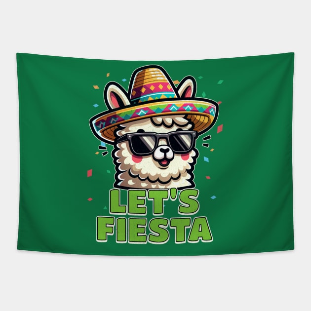 Let's Fiesta Llama Tapestry by Odetee