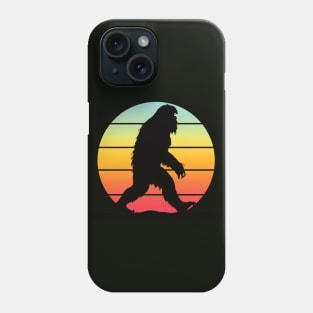 Bigfoot Silhouette Walking in front of Sunset Phone Case
