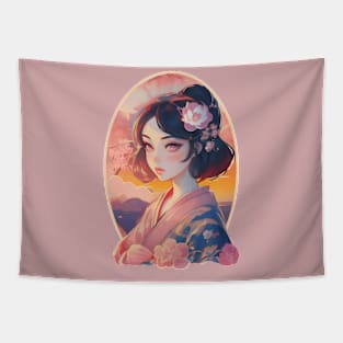 Beautiful Japanese Illustration Tapestry