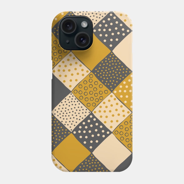 Polka dot Pattern (gold, dark gray and sand) Phone Case by lents