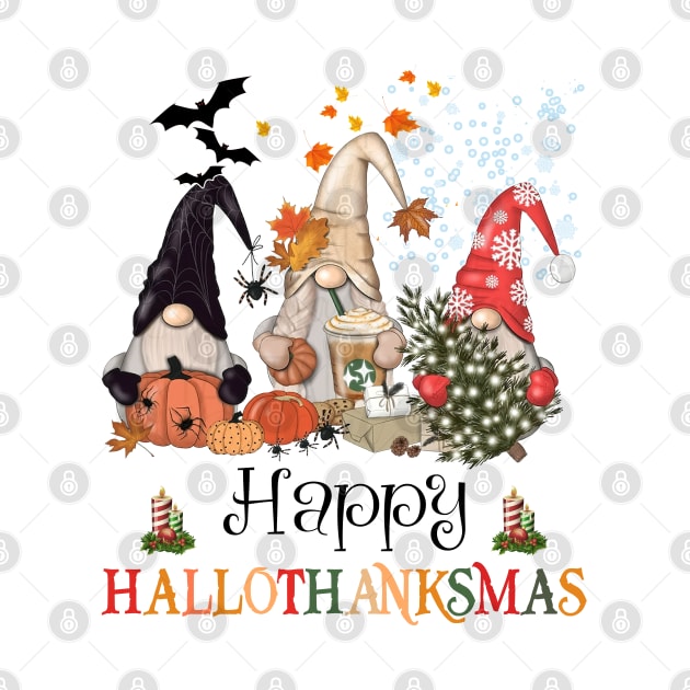 Halloween Thanksgiving Christmas Happy HalloThanksMas Gnomes by Rene	Malitzki1a