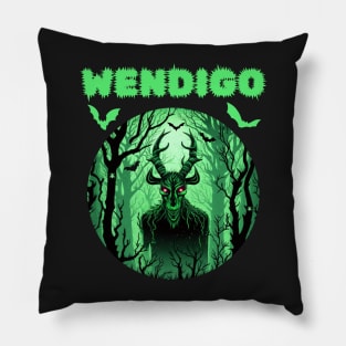 Wendigo Cryptid Halloween Pillow