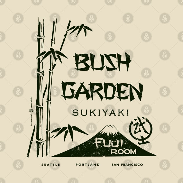 Vintage Seattle Retro Bush Garden Japanese Restaurant Distressed by StudioPM71