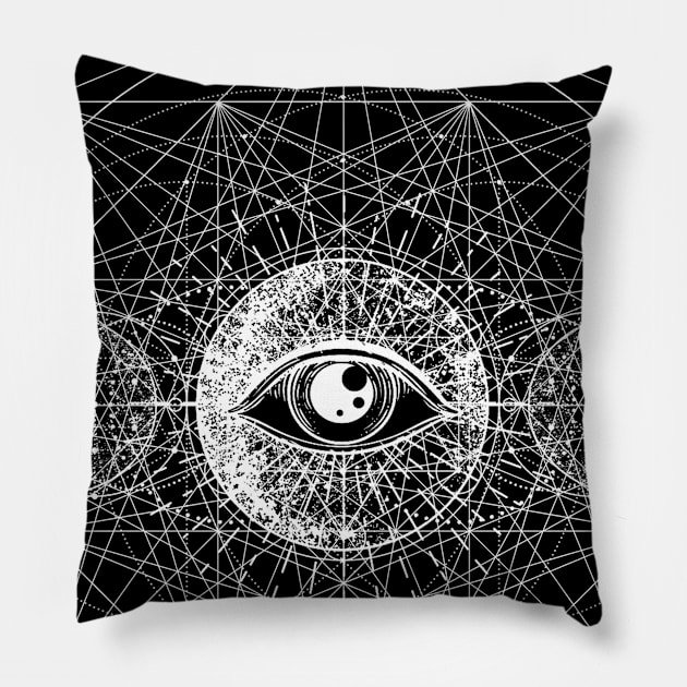 Sacred Geometry Eye of Providence Masonic Occult Esoteric Symbol Pillow by AltrusianGrace