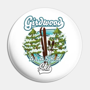 Girdwood Alaska ski logo Pin