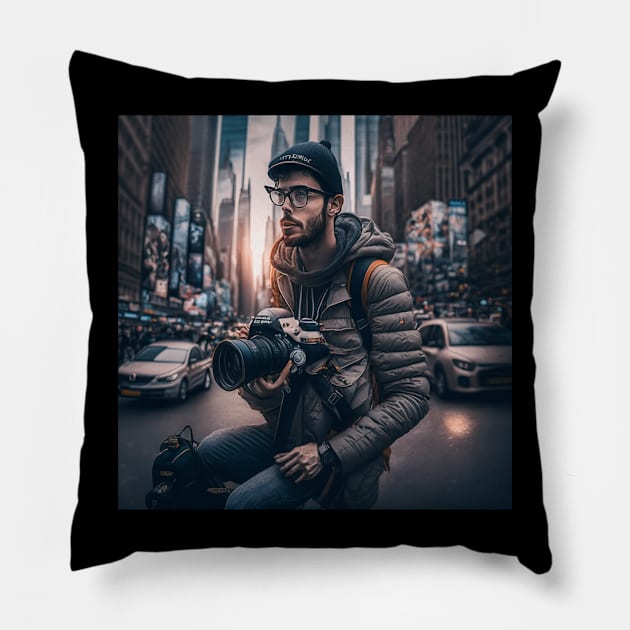 Content Creator in New York Pillow by Crafty Career Creations