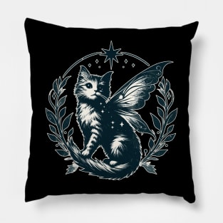 Retro Vintage Magical Fairy Cat Pillow