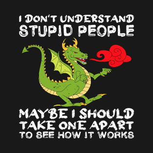 I Dont Understand Stupid People Dragon Lover Graphic T-Shirt