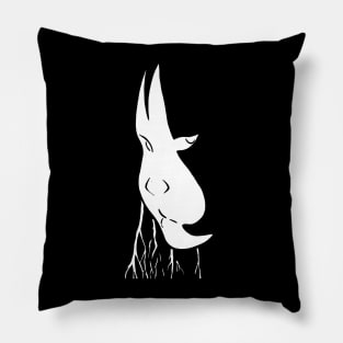 Girl's face and a fox optical illusion Pillow