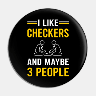 3 People Checkers Pin