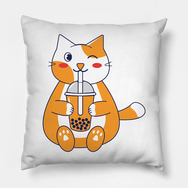 cute cat Pillow by Itsme Dyna