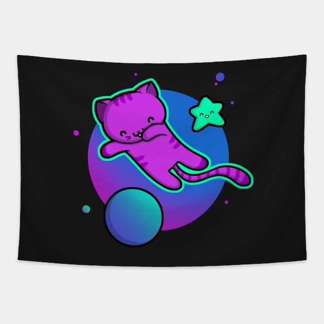 Space Cat Tapestry by perdita00