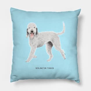 cute bedlington terrier dog Pillow