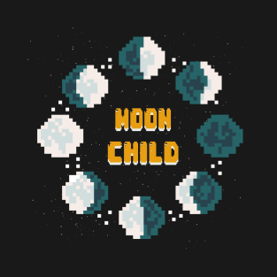 Moon Child /Moon Phases Pixel Art T-Shirt