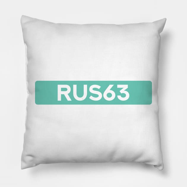 George Russell 63 - Driver Tag #3 Pillow by GreazyL