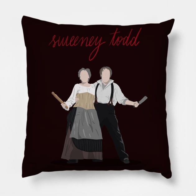 Sweeney Todd and Mrs. Lovett Pillow by byebyesally