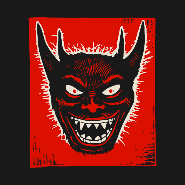 Lino Cut Devil by n23tees