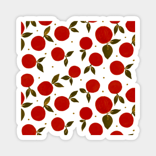 Tangerine pattern - red and olive Magnet