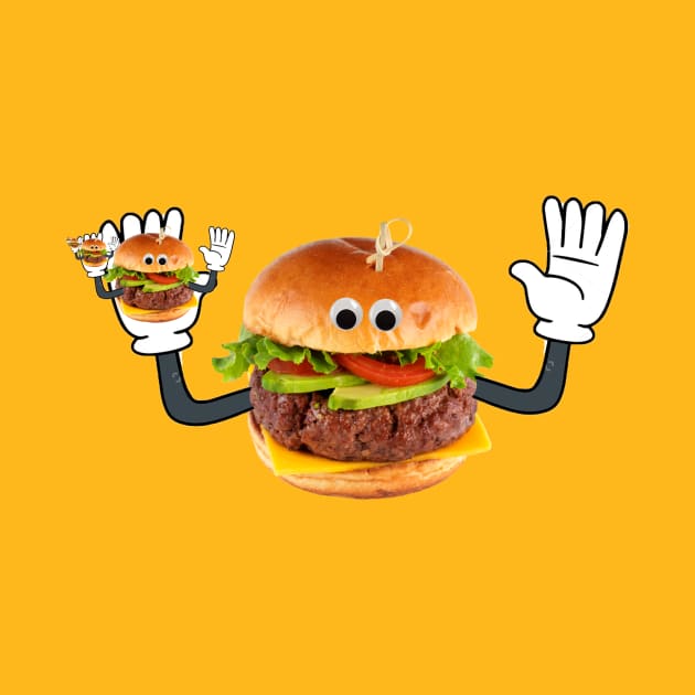 Burger Time Hands Up by fudgetimes