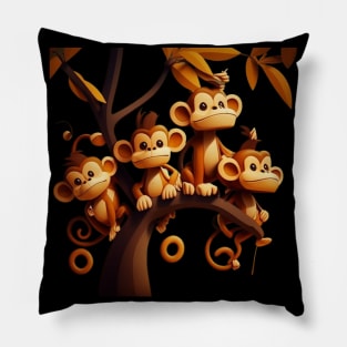 FOUR LITTLE MONKEYS IN A TREE Pillow