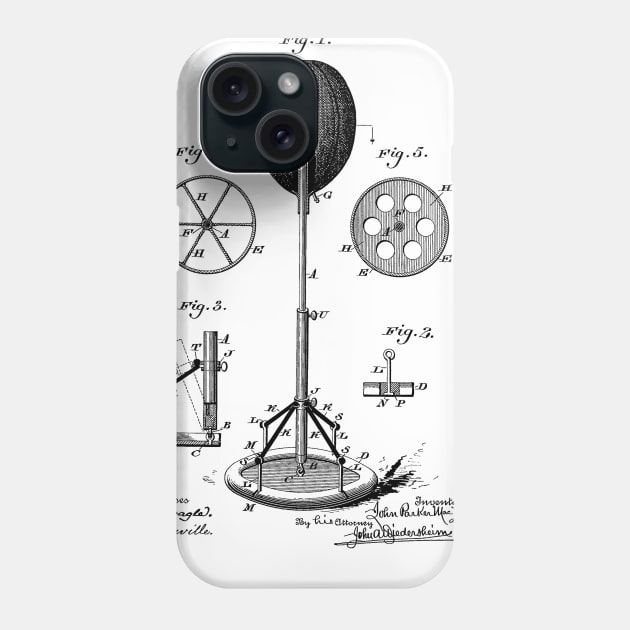 Striking or Punching Apparatus Vintage Patent Hand Drawing Phone Case by TheYoungDesigns